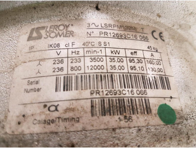 Moteur type PWT35 - Bolloré BLUECAR - T0-8821Y