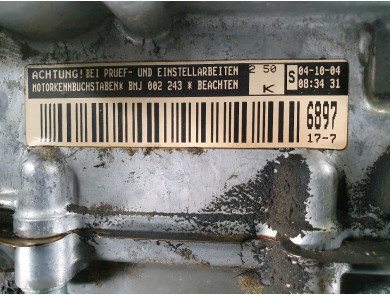 Moteur type BMJ - Audi A3 II PH.1 - G0-2807C