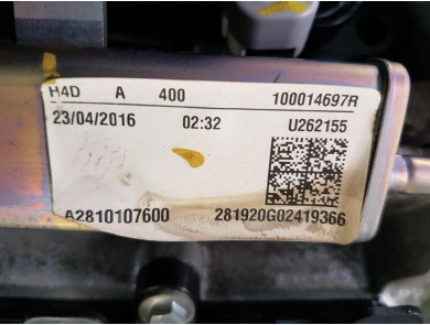 Engine type A2810103700 - Smart FORTWO III - G1-3115U