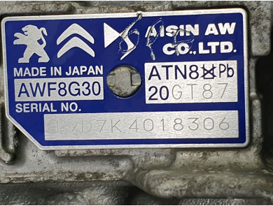 Gearbox type 20GT87 - Citroen C5 AIRCROSS PH.1 - G1-2593Z
