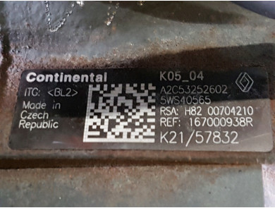 Engine type K9K898 - Dacia DUSTER I PH.1 - Z1-7139M