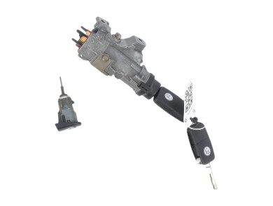 Steering lock and door key cylinders kit used - Volkswagen POLO - 6Q4898375A
