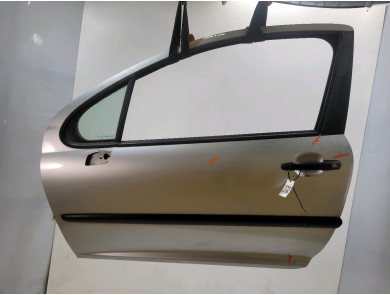 Porte gauche (3 portes) - Peugeot 207 - Gris Clair - 9002AN - M1-3014B