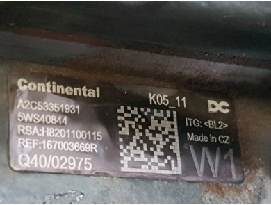 Engine type K9K666 - Dacia DUSTER I PH.2 - G1-9471B