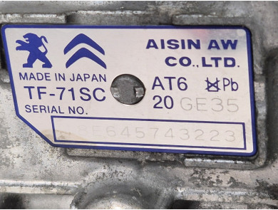 Gearbox type 20GE35 - Opel GRANDLAND X - J0-7503J