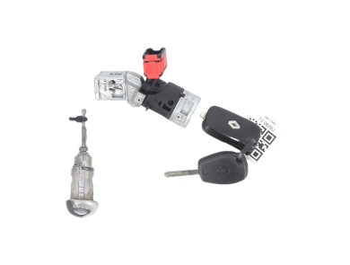 Steering lock and door key cylinders kit used - Renault CLIO - 7701208784