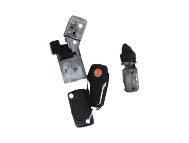 Steering lock and door key cylinders kit used - Peugeot 307 - 4162 KH