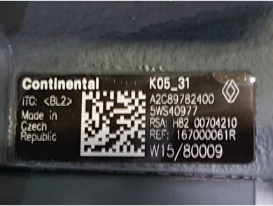 Engine type K9K858 - Dacia DUSTER I PH.2 - W1-8609C